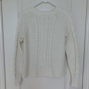 LOFT Cream Cable Knit Chunky Sweater | Women’s Small | Winter Cozy